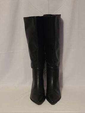 Madden NYC Leather Looking Boots With Small Heel